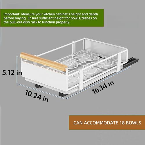 Pull-Out Dish Rack for Cupboard, Slide Out Dish Drying Rack for Kitchen Cabinets, Pull Out Drawer for Kitchen Under Sink Organizer (Bowl Rack Extra-Large) - size: Extra-Large Bowl Rack