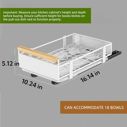 Pull-Out Dish Rack for Cupboard, Slide Out Dish Drying Rack for Kitchen Cabinets, Pull Out Drawer for Kitchen Under Sink Organizer (Bowl Rack Extra-Large) - size: Extra-Large Bowl Rack