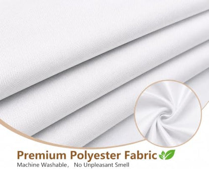 BH Home Shower Curtain Polyester Fabric Water Resistant Shower Curtain or Liner. Hotel Collection Quality. (White) - color: White