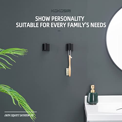 KOKOSIRI Robe Hook Bathroom Towel Coat Hooks Matte Black for Bath Kitchen Wall 2 Pack Stainless Steel B1013BK-P2 - color: Matte Black, size: 2 Pack