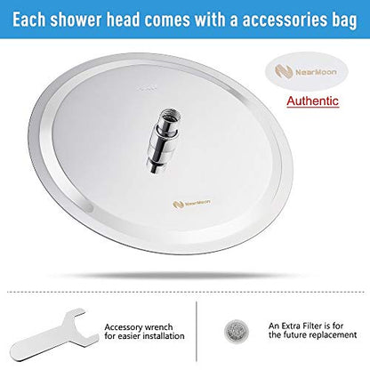 NearMoon Rain Shower Head, Ultra-Thin Design-Pressure Boosting, Awesome Some Experience, High Flow Stainless Steel Rainfall Head (12 Inch, Chrome Finish) - color: Chrome Finish, size: 12 Inch