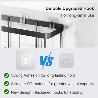 10 Pack Shower Caddy Adhesive Replacement, Waterproof Shower Shelf Adhesive Strips, Strong Adhesive Flat Hooks for Bathroom Storage Shelves and Kitchen Racks No Drilling, Clear - color: Transparent-10 Pack