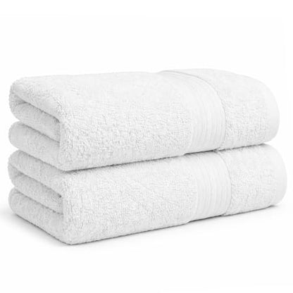 100% Cotton Hand Towels 18x28 Inches, 600 GSM, Soft & Absorbent, Set of 2, White - color: White, size: Hand Towel Set of 2