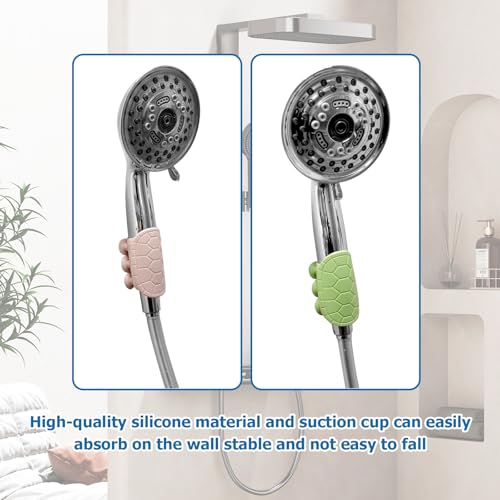 2 Pack Premium Silicone Shower Head Holder Bracket Movable relocatable Universal Suction Cup Hand Shower Holder Bracket no Drilling Strong Suction mounting Stand