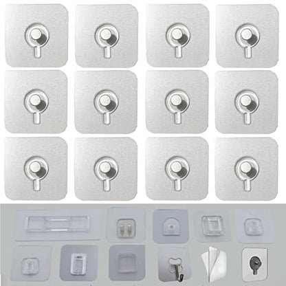 12 PCS Wall Mounted Replacement Sticky Pads for Kitchen Bathroom Shower Caddy Organizer Rack Holder Nail Free Adhesive Hooks (No Trace Nails) - color: No Trace Nails