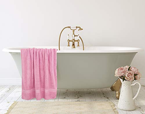 Utopia Towels Luxurious Jumbo Bath Sheet 2 Piece, 600 GSM, 35 by 70 Inches, 100% Ring Spun Cotton, Highly Absorbent and Quick Dry Extra Large Bath Towel, Super Soft Towel, Pink - color: Pink, size: 2 Piece Bath Sheet
