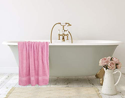 Utopia Towels Luxurious Jumbo Bath Sheet 2 Piece, 600 GSM, 35 by 70 Inches, 100% Ring Spun Cotton, Highly Absorbent and Quick Dry Extra Large Bath Towel, Super Soft Towel, Pink - color: Pink, size: 2 Piece Bath Sheet