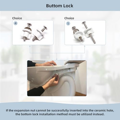 Hibbent Bidet Attachment for Toilet, Non-Electric Dual Nozzle for Frontal & Rear Wash with Universal Toilet Seats Screws and Bolts Metal