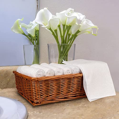 Orighty Washcloths Bulk, 50 Pack Microfiber Face Towels, 12x12 Inch White | Highly Absorbent & Soft Feel, Multi-Purpose Wash Cloths & Hand Towels for Bathroom, Hotel, Spa, and Gym - color: White