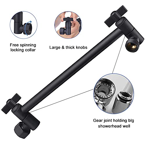 High Pressure Large Stainless Steel Square Rain ShowerHead With Shower Arm Waterfall Full Body Coverage Easy to Clean and Install (12 Inch With Arm, Matte Black) - color: Matte Black, size: 12 Inch With Arm
