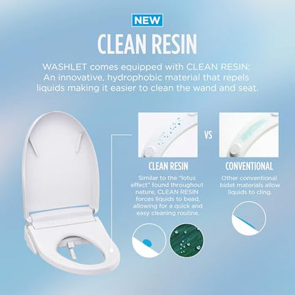 TOTO® WASHLET® S5 Electronic Bidet Toilet Seat with Instantaneous Water Heating, PREMIST and EWATER+ Wand Cleaning, Elongated, Cotton White - SW3446#01 - color: Cotton White, size: Elongated