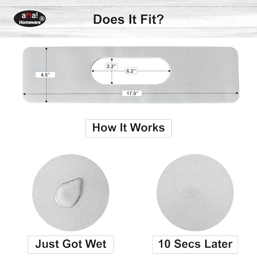 Faucet Mat Bathroom Sink Oval-Hole : AHA HOMEWARE Diatomite Rubber Bathroom Sink Splash Guard Oval Hole 2 Packs (Light Gray) - color: Light Gray