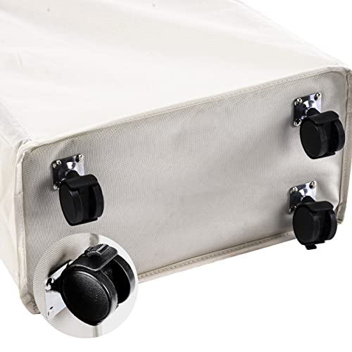45L Slim Rolling Laundry Basket with Wheel & Adjustable Long Handles, Beige | Small Laundry Baskets with Mesh Top, Narrow Dirty Clothes Hamper for Bedroom, Closet, and Bathroom - color: Beige - Rolling, size: 45L