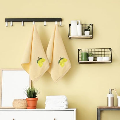 SmoothNovelty 2 Pcs Lemon Hand Towels Lemon Yellow Bathroom Decor 14x29 Inch Embroidered 100% Cotton Soft Absorbent Spring Summer Decorative Hand Towels for Bathroom Kitchen - style: Lemon