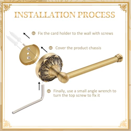2 Pieces Set Antique Brass Toilet Paper Holder Retro Brass Hand Towel Ring Tissue Roll Paper Hanger Bathroom Hardware Wall Mounted Vintage Bathroom Accessories(Rectangle) - style: Rectangle