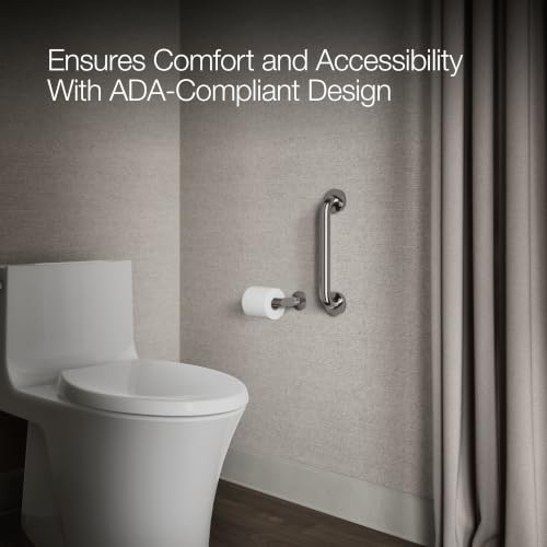 Kohler K-14560-BS Contemporary 12 Inch Bathroom Grab Bar Brushed Stainless Steel - color: Brushed Stainless, size: 12 Inch