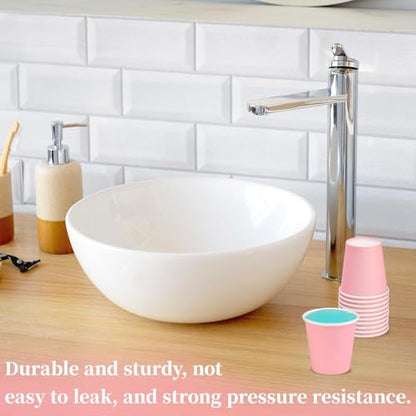 3 oz Small Paper Cups, 50 Pack Bathroom Cups Mouthwash Cups Pink | 3 oz Bathroom Espresso Cups, Disposable Paper Cups for Snack Espresso Campers Home Office Condos - color: Pink, size: 50 Count
