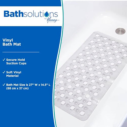 Kenney KN67245 Vinyl Bubble Bath Mat, Shower Mat, Tub Mat with Suction Cups and Large Drain Holes for Use Inside the Bathroom Shower, 27" L x 14.5" W, Gray - color: Gray