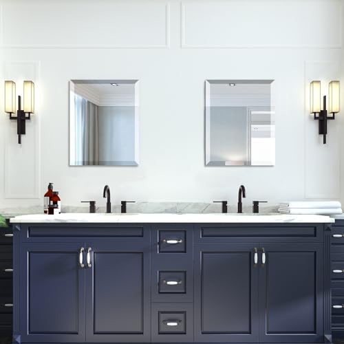Beveled Mirror 16x20 Frameless Bathroom Wall Mirror Shatterproof | Modern Wall Mount Vanity Mirror, Hangs Horizontally or Vertically, for Over Sink, Living Room, Bedroom, Upgraded Packing - size: 16"L x 20"W