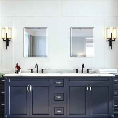 Beveled Mirror 16x20 Frameless Bathroom Wall Mirror Shatterproof | Modern Wall Mount Vanity Mirror, Hangs Horizontally or Vertically, for Over Sink, Living Room, Bedroom, Upgraded Packing - size: 16"L x 20"W