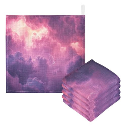 YETTASBIN Galaxy Muslin Baby Hand Washcloths, Soft Cotton Bath Face Towel, 4 Layers Extra Absorbent Feeding Burp Cloth for Newborn Infant, 5 Pack - size: 12 Inch x 5 Pack