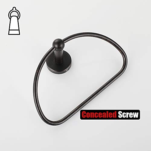 JQK Towel Ring Oil Rubbed Bronze, Stainless Steel Half Ring Towel Holder for Bathroom, 7 Inch ORB Wall Mount, TR160-ORB - color: Oil Rubbed Bronze