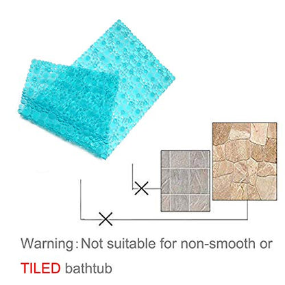 Pebble Bathtub Shower Mat Non Slip 34.2"x15.7", Transparent Green | Extra Long Bath Mat for Tub Non Slip, Machine Washable, Shower Mats for Inside Shower, Bathroom Mat, with Suction Cups - color: Transparent Green