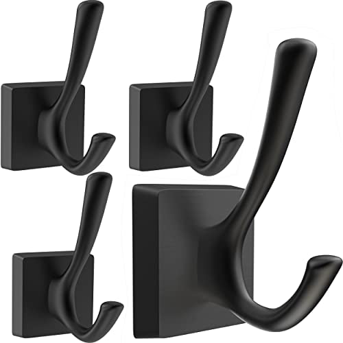 TOFIIGREM Black Wall Hooks - Coat & Towel Hooks (4 Pack, Heavy Duty, Modern Style) - size: "Cylindrical" Shape 4 Pack