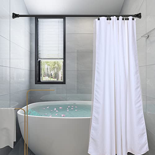 Shower Hooks - Double Shower Curtain Rings for Bathroom - Rust Resistant Shower Curtain Hooks for Shower Curtain or Liner - Shower Curtain Rings with Crystal Design - Set of 12, Matte Black - color: Black