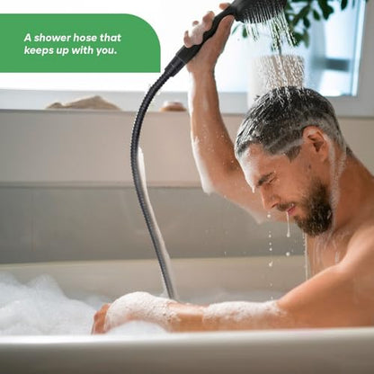 SUPPLYGIANT Shower Hose 71 inch Stainless Steel Shower Head Hose with 1/2 Inch Threaded Connector, Matte Black Plated Finish - color: Matte Black