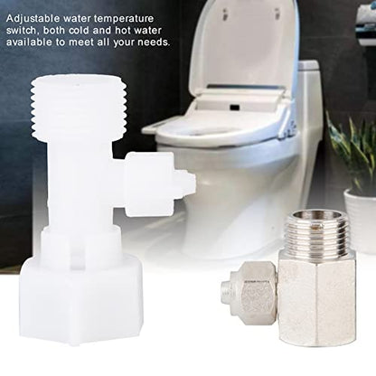 Non - Electric Bidet Toilet Attachment | Hot & Cold Water Temperature Control | 5 Pressure Modes for Personal/Feminine Care | Easy Tool - Less Install
