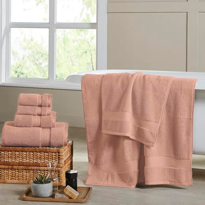 Modern Threads Luxury 6-Piece Quick-Dry Towel Set – Plush & Ultra-Absorbent for Spa-Like Experience, Clay - color: Clay