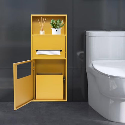 in-Wall Trash Bin Cabinet, Stainless Steel - color: Gold