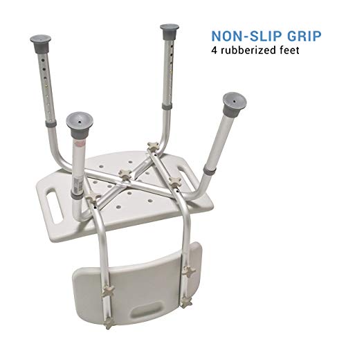 Graham-Field 7921KD-1 Lumex Shower Chair with Backrest, Adjustable-Height Bath Seat, Wide 20" Seat Supports, 350 lb.