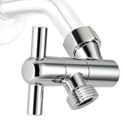 All Metal Adjustable Shower Head Extension Adapter, 360° Swivel Stainless Steel Showerhead Adapter for Fixed and Rain Showerhead, Chrome