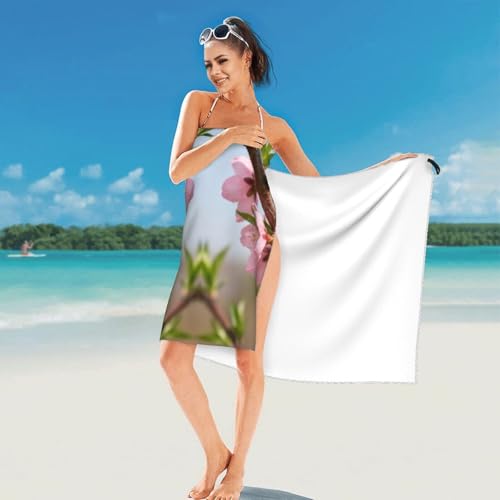 Peach Blossoms Full of Branches Quick Dry Bath Towels - Super Soft Bath Towels for Home, Spa, Gym, Travel - color: Peach Blossoms Full of Branches, size: 27.5"x55"