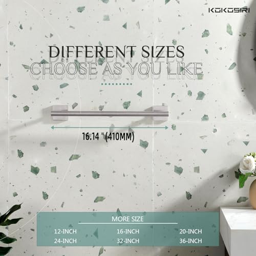 KOKOSIRI Towel Holder 16 Inch Bathroom Hand Towel Bar for Bath Kitchen Toilet Brushed Nickel Stainless Steel B4005BR-L16 - color: Brushed Nickel, size: 16-Inch