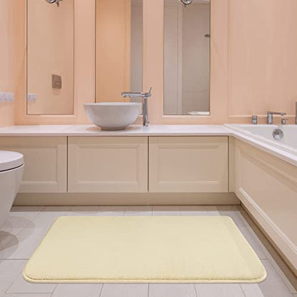 American Soft Linen 21x32 Fluffy Foamed Slip Reducer Bath Rug, Machine Washable Area Bath Mat Rugs for Bathroom, Beige - color: Beige, style: 21x32" Fluffy Foamed Bath Mat