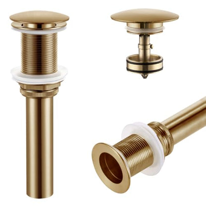 KOKOSIRI Pop Up Sink Drain with Strainer Basket, Bathroom Sink Drain with Detachable Hair Catcher Anti Clogging for Vanity Vessel Sink Without Overflow, Champagne Bronze C1002CPG - color: Champagne Bronze