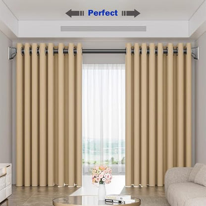 Black Shower Curtain Rod 39 to 137 Inch,Heavy-Duty inner Lock Stainless Steel Telescopic Rod,1.2-Inch Diameter Bathroom Anti-Rust And anti-Slip Tension Rod Without Drilling,Convenient to Use - color: Black, size: 39-137 Inches
