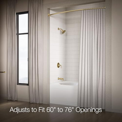KOHLER K-9351-2MB Expanse Curved Shower Rod, Contemporary Design, Adjustable Fit 60-76", Vibrant Brushed Moderne Brass - color: Vibrant Brushed Moderne Brass