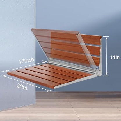20" Foldable Shower Seat Wall Mounted, Folding Shower Bench for Shower Spaces, 450lbs Max Load for Inside Shower - size: 20INCH