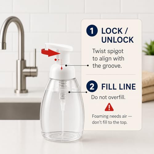 Bar5F Foaming Soap Dispenser Pump Bottle for Dr. Bronner's Castile Liquid Soap 8.5-Ounce Pack of 2 - size: 2-Pack