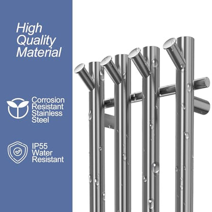Heated Towel Rack, Towel Warmer with Timer, Wall Mounted hot Towel Warmer Rack for Bathroom, Hardwired or Plug-in Models Vertical Towel Heater (Silver) - color: Silver