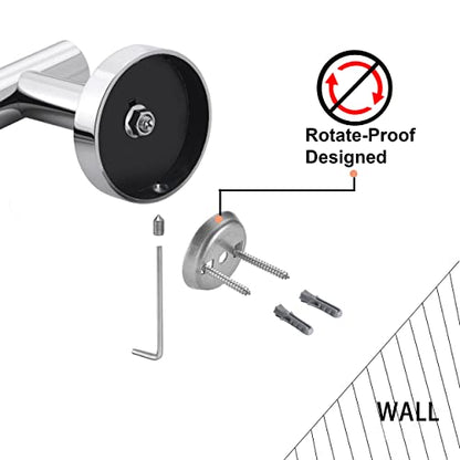 Nolimas Polished Chrome Bath Towel Bar Single Bars Towel Rack Rod Classic Wall Mounted Stainless Steel Bathroom Towel Bar Toilet Kitchen Towel Shelf Single Layer,9inch - color: Polished Chrome, size: 9inch