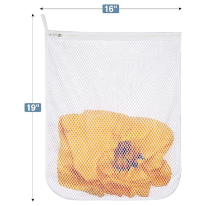 3 pcs Durable Honeycomb Mesh Laundry Bags for Delicates 16" x 19" (3 Large) - size: 3 Large