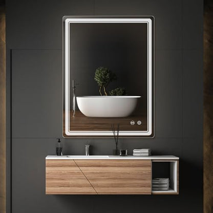 LED Bathroom Mirror with Lights, Anti-Fog, Dimmable, Lighted Bathroom Vanity Mirror for Wall, UL-Certified (27 x 36) - size: 27"L x 36"W