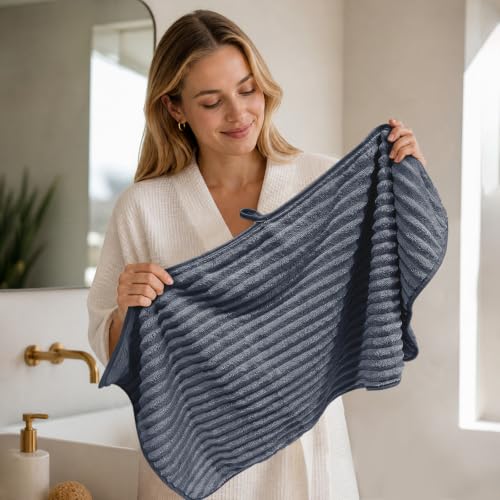 Extra Large Bath Towel Set 10 Piece, XL Bath Towels 35"x67" Oversized Bath Sheets, 280 GSM Microfiber Quick Dry Absorbent Towels, 5 Bath Sheets & 5 Hand Towels (Dark Gray) - color: Dark Gray, size: Bath towel 35" x 67"+hand towel 30"x13"