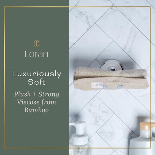 Vanilla Extra Large Washcloths Set of 6 Soft Body Cloths 13” x 13” 70% Viscose Derived from Bamboo, 30% Cotton Spa-Like Feel Silky for Skin Cleansing - color: Vanilla