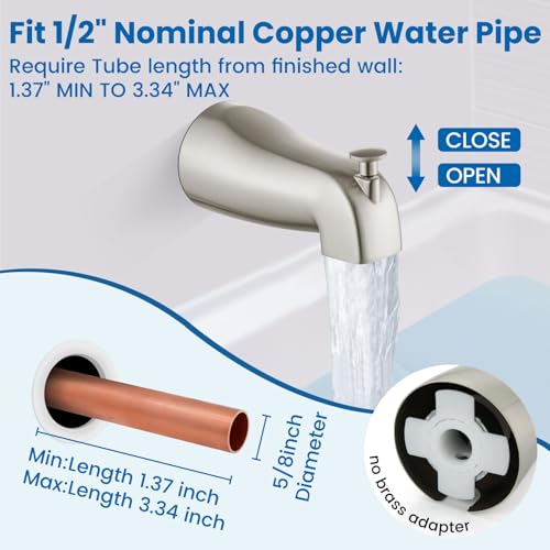 Airuida 6 Inch Shower Faucet Set,Bathtub Faucet Kit,Brushed Nickel | Shower Tub Faucet Set,Male Threads Rough-In Valve,Square Head Shower System - color: Nickel, size: 6 Inch